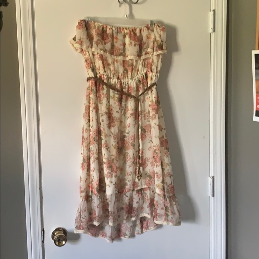 Strapless floral dress